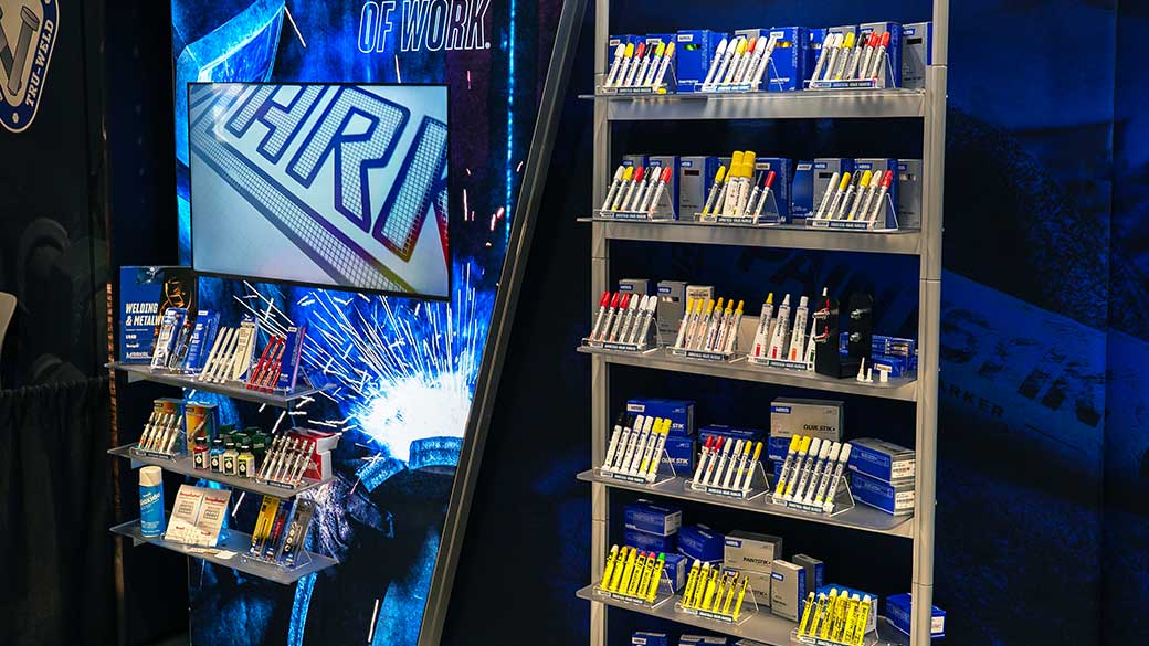 How shelving, placards and literature holders add booth function and polish