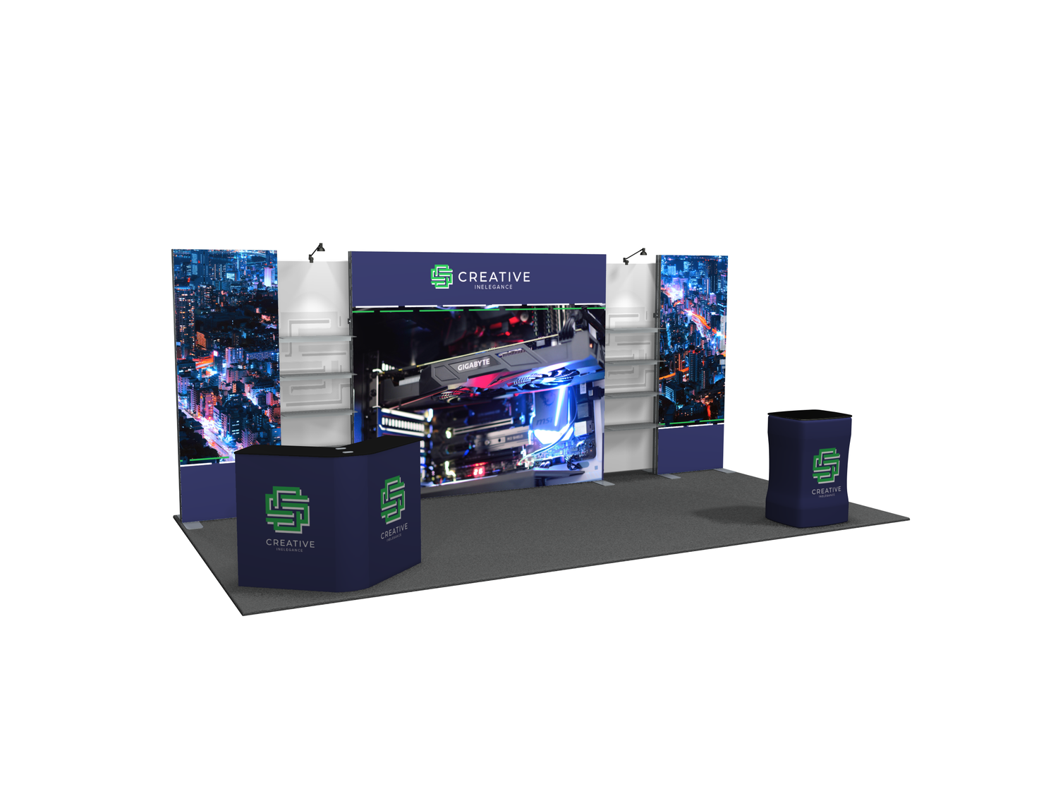 Rdm Booth RDT-214 Modular Booth with LED Lightboxes | Featherlite – Featherlite ...